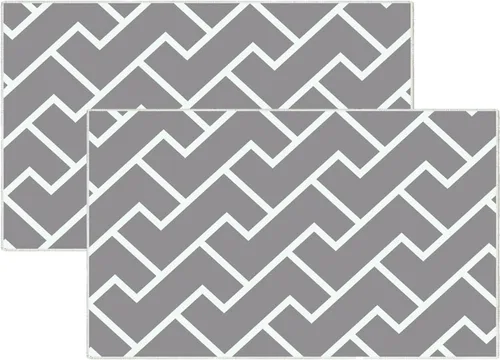 Miniatura 14 de 2 piezas de alfombrilla lavable para interiores de 24" x 36", antideslizante, alfombra de suelo retro, alfombra absorbente para entrada, alfombra