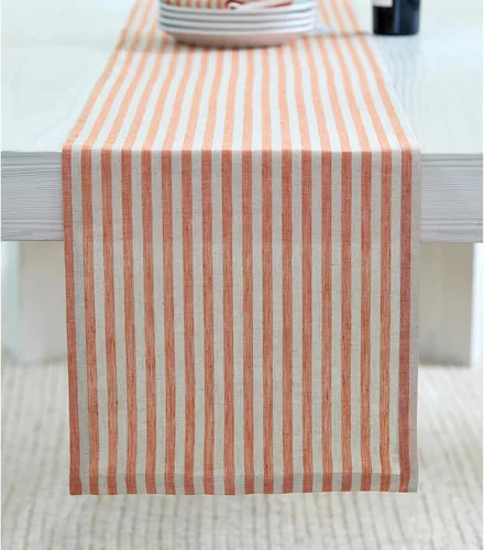 Miniatura 16 de Solino Home Camino de mesa de lino de 36 pulgadas – Amalfi Stripe 100% lino puro, camino de mesa azul marino y blanco, 14 x 36 pulgadas, ideal