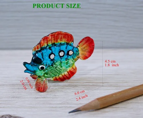 Miniatura 5 de 1shopforyou Figura de cristal soplado, figura de pez marino tropical, arte en miniatura, colección de vida marina, decoración de acuario, animal
