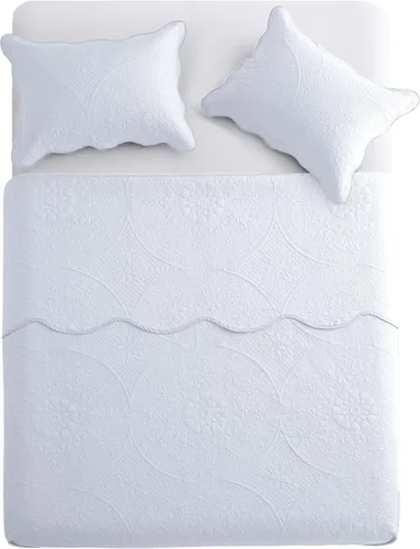 Miniatura 323 de MOONLIGHT20015 Edredón tamaño King (106 x 96 pulgadas) con 2 fundas de almohada (20 x 36 + 2 pulgadas) para todas las estaciones, juego de cama Azul