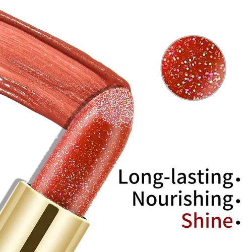 Miniatura 4 de Boobeen Bálsamo labial hidratante con purpurina para labios brillante, color de labios antiadherente, fórmula altamente pigmentada que da acabado