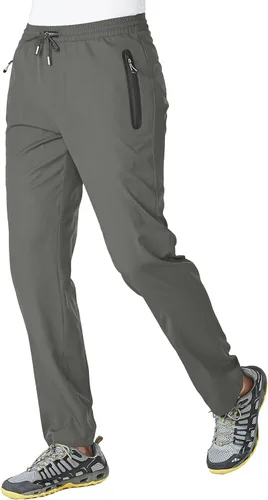 Miniatura 3 de Gopune Pantalones deportivos ligeros para hombre para senderismo, correr, secado rápido, pantalones deportivos casuales con bolsillos con cremallera