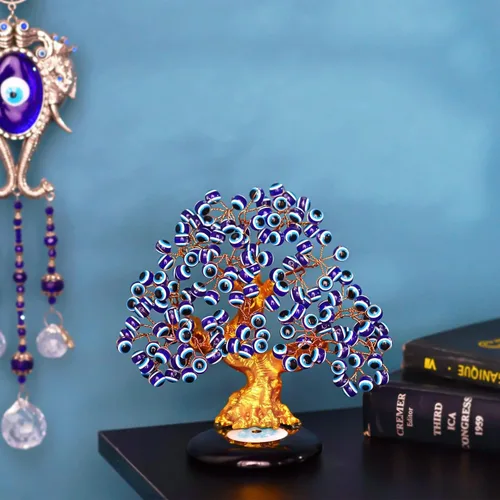 Miniatura 6 de YU FENG Árbol de Ojo Turco Nazar Azul de 6.8 pulgadas, Árbol Posavasos de Ojo Turco para Protección, Buena Suerte, Prosperidad, para Decoración