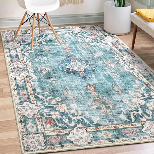 Miniatura 13 de Alfombra Verde MUJOO de 8'x10', Alfombras de Área para Sala de Estar, Alfombras Lavables, Alfombra Grande de Área, Alfombra Boho de Área de 8'x10