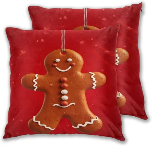 Miniatura 46 de Juego de 2 fundas de almohada cuadradas de Acción de Gracias, hojas de arce otoñales, fundas protectoras para sofá con cremallera oculta, 16 x 16