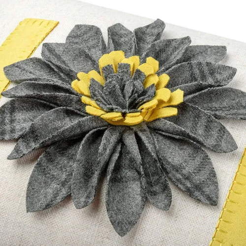 Miniatura 5 de JWH - Funda de cojín decorativa con diseño de girasol en 3D y detalles bordados para la sala, dormitorio, oficina o sofá, 14 x 20 pulgadas