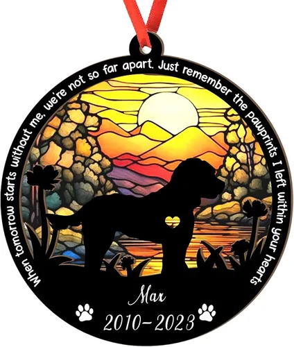 Miniatura 69 de Adorno personalizado para atrapasoles de sabueso afgano, adorno de Navidad de sabueso afgano – Regalo para perro amante, sabueso afgano
