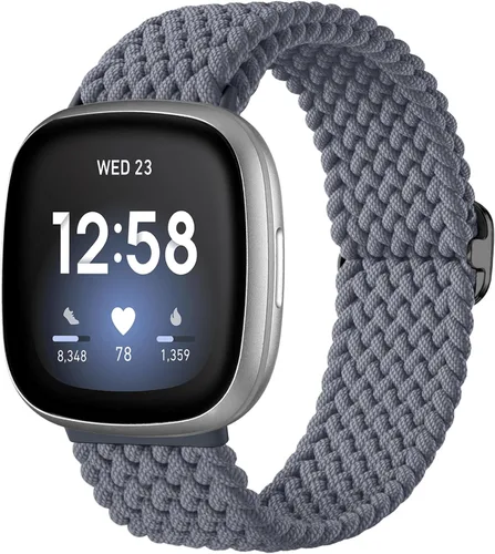 Miniatura 18 de Maledan Banda elástica trenzada compatible con Fitbit Sense/Versa 3/4 y Sense 2, correa elástica suave para reloj inteligente, accesorio