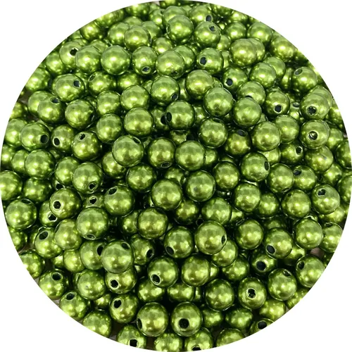 Miniatura 25 de 400 cuentas de perlas de satén de 0.315 pulgadas (0.315 in) redondas sueltas de plástico para hacer joyas, aretes, pulseras, collares, llaveros