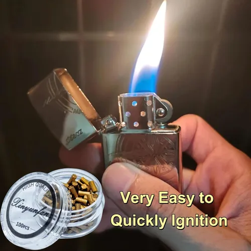 Miniatura 5 de 100 piezas de repuesto de pedernales de encendedor premium compatibles con encendedores Zippo y Clipper Chispas duraderas, de encendido rápido
