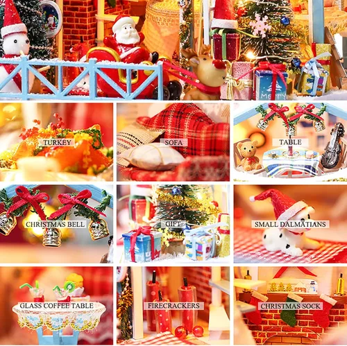 Miniatura 7 de Spilay Kits de casa de muñecas en miniatura, casa modelo pequeña para que los adultos construyan, kits de modelo de casa pequeña con cubierta