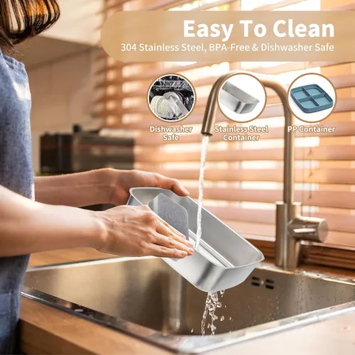 Miniatura 5 de Geveniss Fiambrera eléctrica para hombres, mujeres y adultos, calentamiento rápido de 80 W, lonchera térmica con recipientes dobles SS de 1.5 L