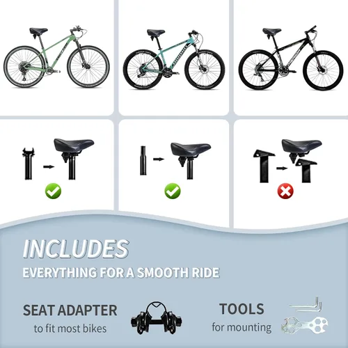Miniatura 6 de YLG Asiento de bicicleta cómodo de gran tamaño para ciclista casual Sillín de bicicleta grande, amortiguación firme, para mujeres y hombres