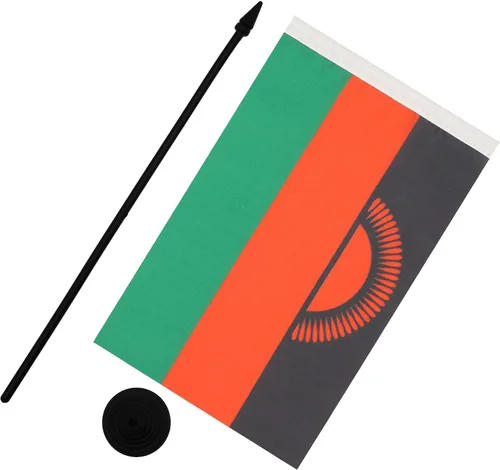 Miniatura 267 de AZ FLAG Sierra Leone Bandera de mesa 5'' x 8'' - Bandera de escritorio de Sierra Leona 21 x 14 cm - Bastón y base de plástico negro