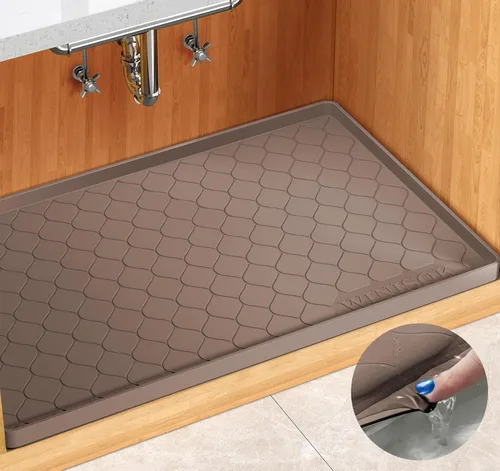 Miniatura 14 de Winisok Alfombrilla de silicona para debajo del fregadero de 19 x 19 pulgadas, artículos esenciales de cocina y artilugios, forro de estante