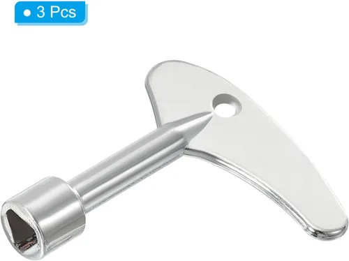 Miniatura 3 de PATIKIL Llaves triangulares, paquete de 3 llaves de bloqueo de elevación de ascensor de aleación de zinc, llave de gabinete triangular
