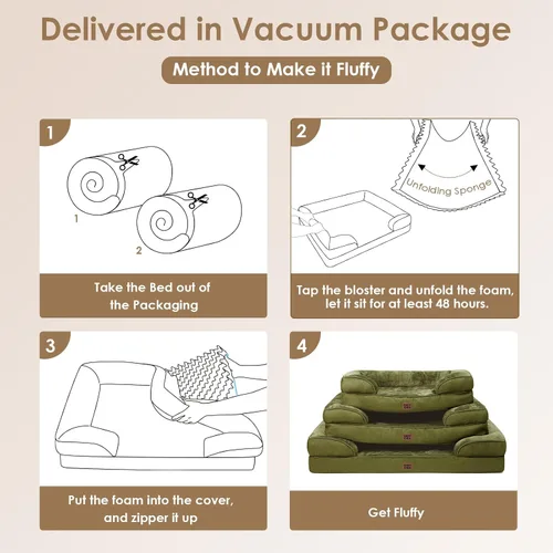 Miniatura 41 de EHEYCIGA – Cama ortopédica impermeable para perros pequeños, de espuma viscoelástica tipo caja de huevos, con bordes elevados y base antideslizante