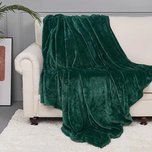 Miniatura 11 de StangH Manta de forro polar verde súper suave, manta de franela de otoño para sofá, oficina y perro, manta ligera de microfibra de felpa para bebé