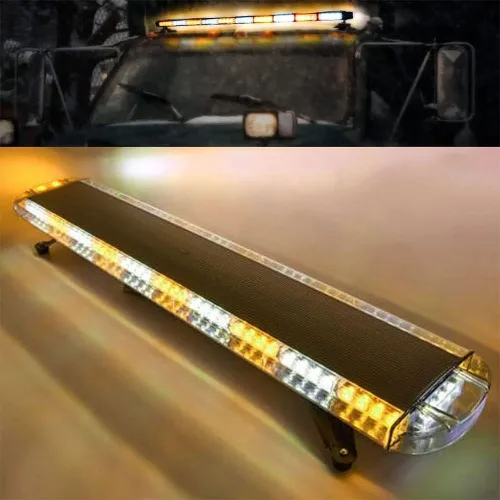 Miniatura 9 de 47" Barra de Luz de 108 LED para Coche - Luces Estroboscópicas Ámbar de Advertencia Con 15 Modos de Parpadeo para Construcción, Camiones de 47" 108