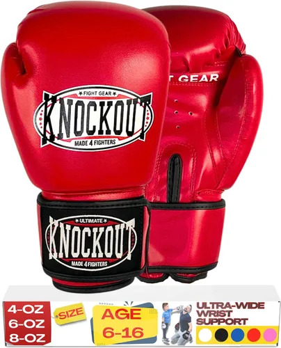 Miniatura 7 de Guantes de boxeo para niños - Guantes de entrenamiento juvenil para kickboxing, MMA - Guantes de bolsa pesada de nivel principiante a profesional
