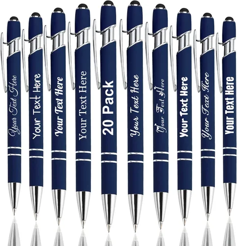 Miniatura 94 de Hasta 300 bolígrafos personalizados a granel con nombre personalizado con grabado gratis, puntas de lápiz capacitivo grabado, bolígrafo