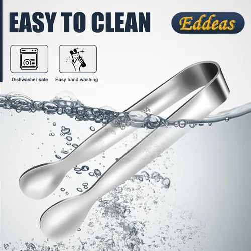 Miniatura 8 de Eddeas Mini pinzas para servir alimentos, juego de 12 pinzas pequeñas para aperitivos, pinzas de cocina pequeñas de metal de acero inoxidable