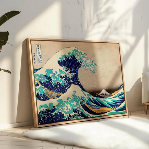 Miniatura 4 de Poster Master Póster vintage de The Great Wave Off Kanagawa – Estampado retro de barcos sobre mar tormentoso – Arte japonés – Regalo para hombres