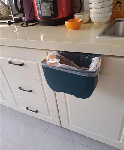 Miniatura 8 de Mini cubo de basura plegable colgante para puerta de armario de cocina, pequeño cubo de basura plegable debajo del fregadero, cubo de basura