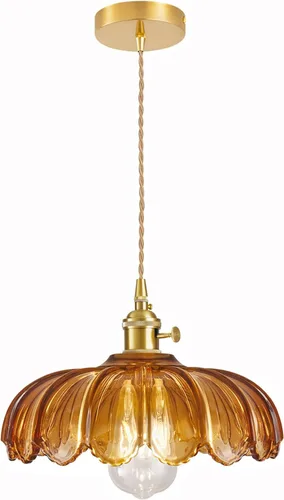 Miniatura 12 de Lámpara colgante enchufable, luces colgantes con cable enchufable, lámpara colgante con vidrio verde, iluminación colgante E26 para isla de cocina
