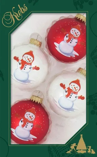 Miniatura 26 de Adornos de árbol de Navidad de vidrio - 67 mm/2.625" [4 piezas] Bolas decoradas de Adornos navideños sin costuras para colgar de Christmas by Krebs
