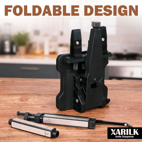 Miniatura 3 de Afilador de cuchillos portátil plegable XAR-FS1, sistema de afilado de ángulo ajustable con juego de piedras de diamante 240#, 400#, 800#, 2000#
