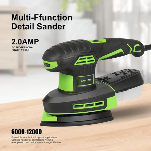 Miniatura 3 de GALAX PRO Lijadora de Hojas 250W 2-en-1/Lijadora de Detalles, 6000-12000 RPM Lijadora Multifunción de 6 Velocidades Variables con Caja de Polvo