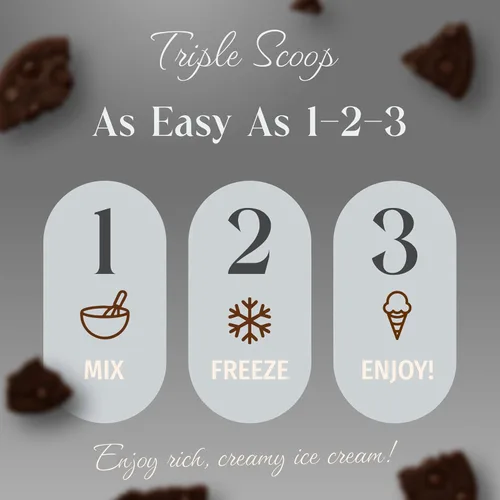 Miniatura 3 de Triple Scoop - Mezcla de helado de galletas y crema prémium para hacer helados. Simple, fácil, delicioso. De mezcla gourmet a máquina en 5 minutos