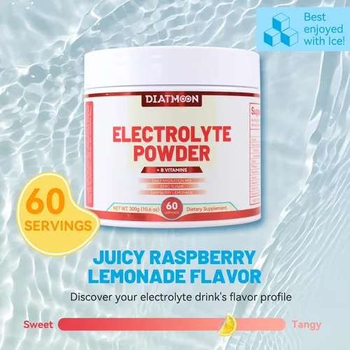 Miniatura 4 de Electrolitos en polvo sin azúcar, mejorado con vitaminas B y minerales - Suplemento de bebida de hidratación apto para dieta cetogénica, 60 porciones