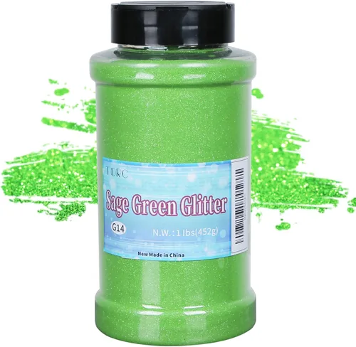 Miniatura 29 de TORC Purpurina fina roja de 1 libra y 16 onzas de purpurina en polvo para vasos, resina para manualidades, slime, cosméticos, pintura de uñas, Rojo