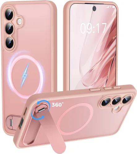 Miniatura 24 de Reukdnv Funda magnética para Galaxy S24 Ultra con soporte de metal duradero, protección contra caídas de grado militar, compatible con MagSafe