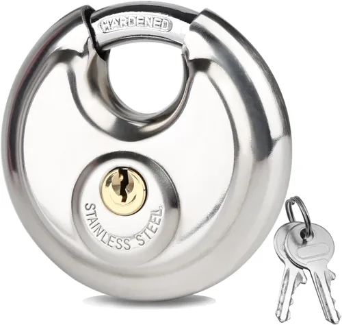 Cerradura de disco para unidad de almacenamiento de 2-3/4 pulgadas (2.756 in), candado con llave de acero inoxidable con llaves, cerradura de