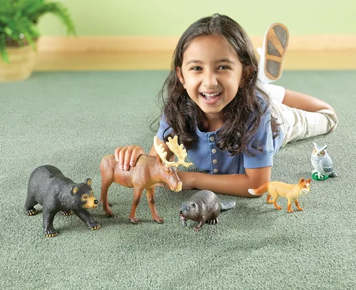 Miniatura 2 de Animales del bosque grandes de Learning Resources - Habilidades motoras finas para niños, figuras escolares para niños, Montessori para niños