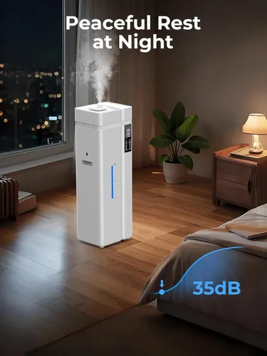 Miniatura 5 de Humidificador grande de 13L/3.43 galones, cobertura de 800 pies cuadrados, tiempo de funcionamiento de 100 horas, control de humedad automático