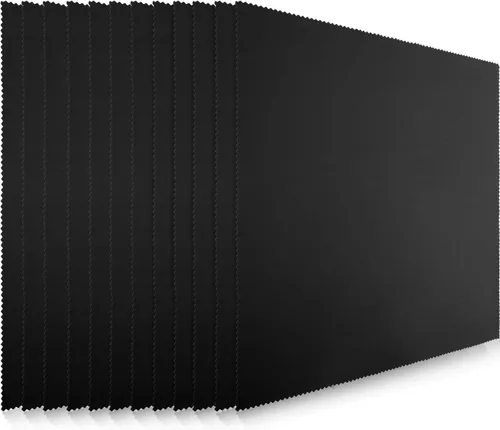 Frienda Paquete de 12 paños de limpieza grandes de microfibra de vidrio de 12 x 12 pulgadas, paños de limpieza de lentes de sol de gran tamaño para