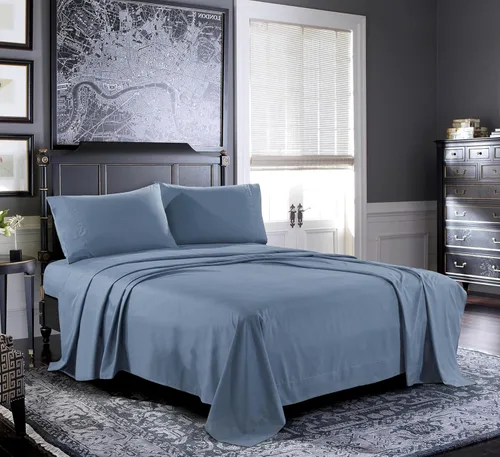 Miniatura 22 de Pure Bedding Sábanas – Juego de sábanas individuales [3 piezas, azul cielo] – Hotel Luxury 1800 microfibra cepillada – Suave y transpirable – Sábana