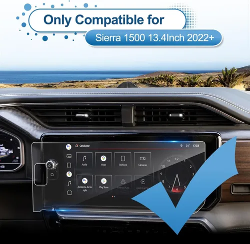 Miniatura 2 de 2022-2025 2026 Sierra 1500 Protector de pantalla para GMC Sierra 1500 (AT4/AT4X/Denali/Denali Ultimate) Pantalla táctil de 13.4 pulgadas, vidrio