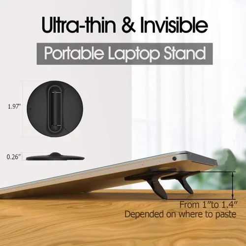 Miniatura 3 de Soporte portátil para computadora portátil para escritorio, plegable, invisible, elevador de laptop, ligero, universal, ventilado, soporte