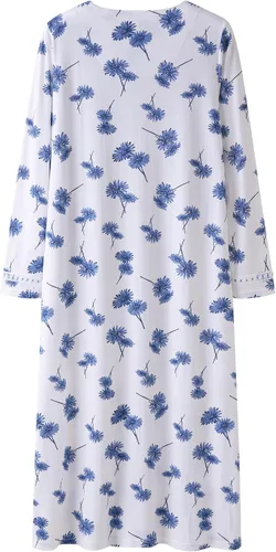 Miniatura 2 de Keyocean. - Camisón largo para mujer, de algodón, suave, ligero, ropa de dormir y de descanso para el verano.