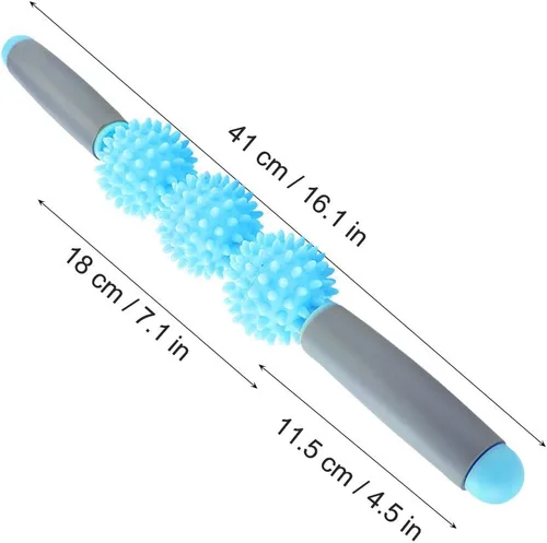 Miniatura 4 de Muscle Roller Stick - Barra de masaje para celulitis para espalda, brazos, hombros, piernas (azul)