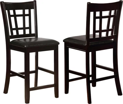 Coaster Home Furnishings LAVON - Sillas tapizadas de madera para mostrador - respaldo de celosía, asientos acolchados - Comedor y cocina - Juego de