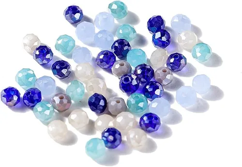 Miniatura 3 de Cuentas de cristal para la fabricación de joyas, 1000 cuentas de cristal Rondelle facetadas de 0.157 pulgadas (0.157 in) de color mixto Austria
