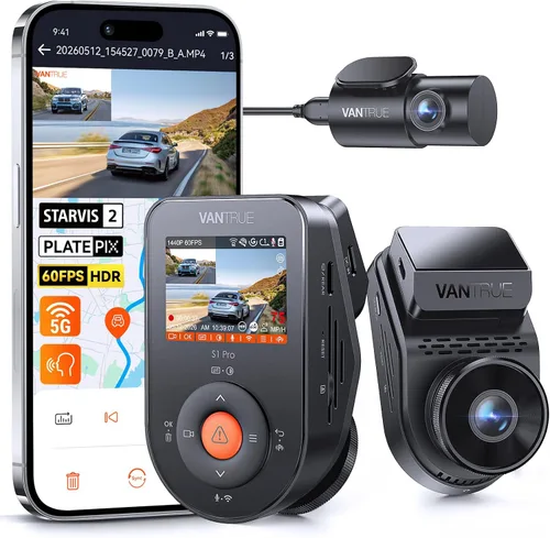 Miniatura 11 de Vantrue S1 Pro Dash Cam frontal STARVIS 2, mini cámara de tablero de 2.7 K para automóviles, ADAS, control de aplicaciones, WiFi GPS integrado