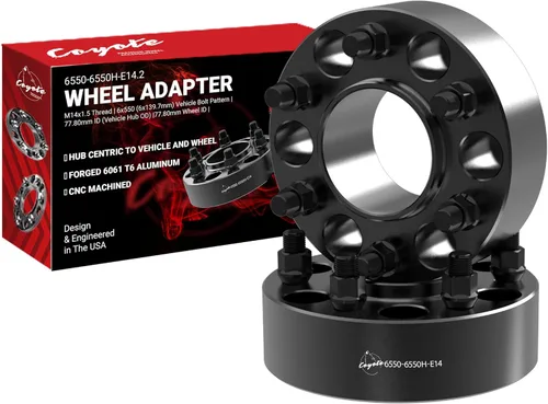 Miniatura 35 de Wheel Accessories Parts 4 adaptadores de espaciadores de rueda centrados en buje de 6 x 5.5, 0.236 x 5.500 in, 1.25 pulgadas de grosor, 3.063 in