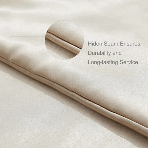 Miniatura 4 de Manta de seda – Manta de satén plegable de enfriamiento beige para sofá, cama, campamento, al aire libre, viajes, coche – Manta súper suave y ligera